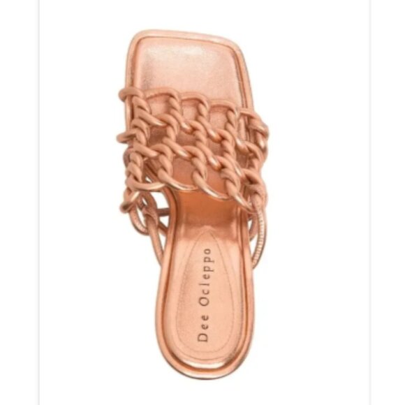 NIB Dee Ocleppo Leather Metallic Copper Caged Mule Sandals Belize 8.5 MSRP $375 - Picture 4 of 16